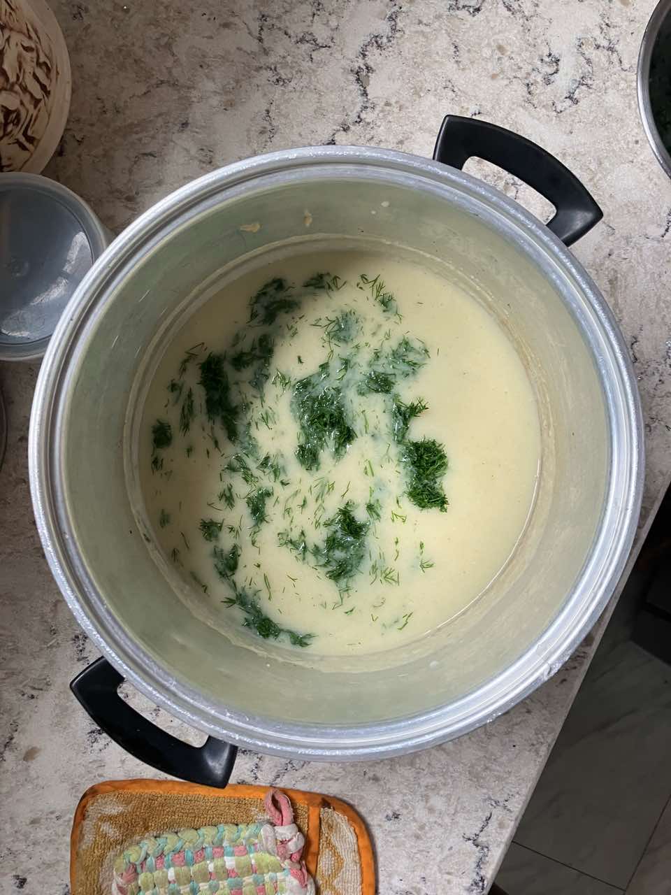 Celery Dill Soup in a Pot